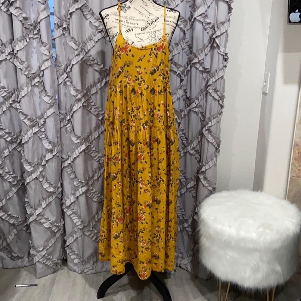 Mustered floral summer maxi dress